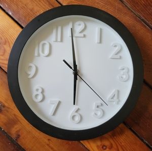 Black and white minimalist wall clock